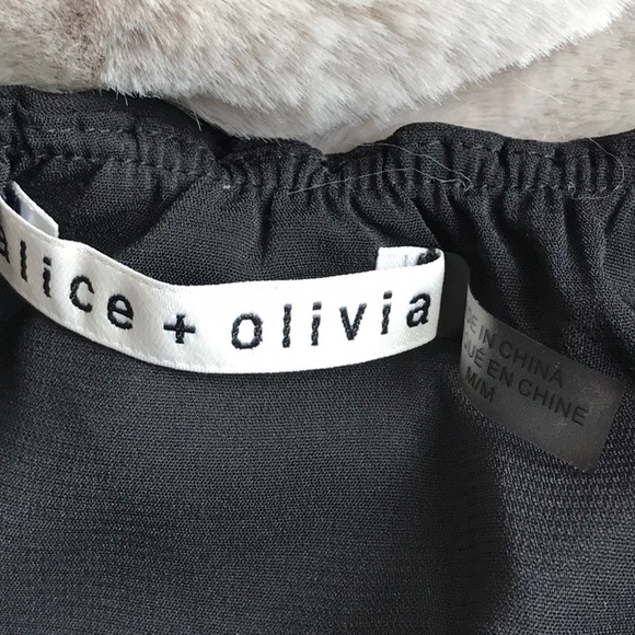 alice + olivia Monet Ruffled Halter Top in Black or White - Picture 4 of 10